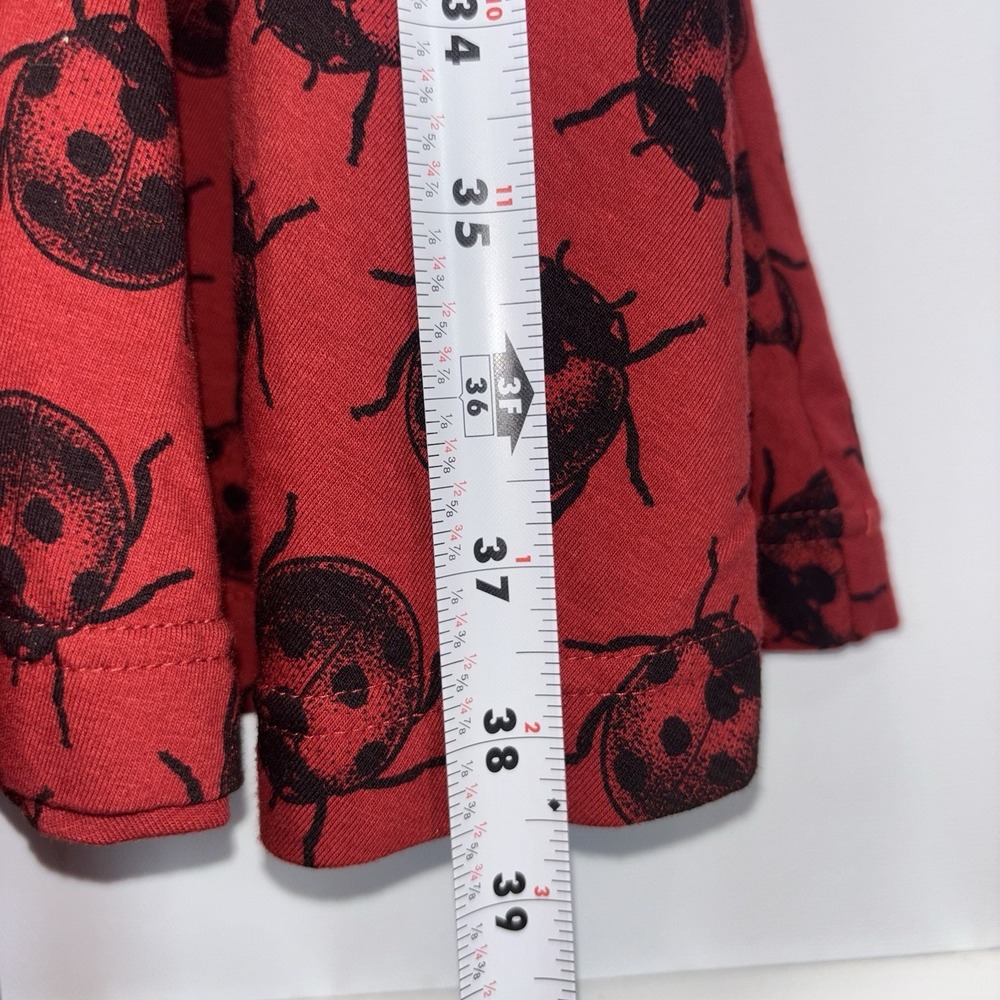 Effie's Heart Red Ladybug Print Crisscross Back Skater Dress Size Small - Picture 5 of 7